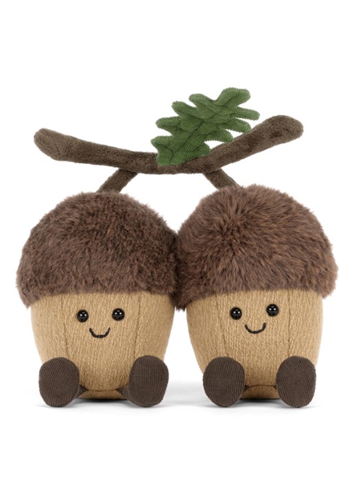 Jellycat Amuseables Ort & Tum Acorns knuffel 15 cm - detail 7 beige