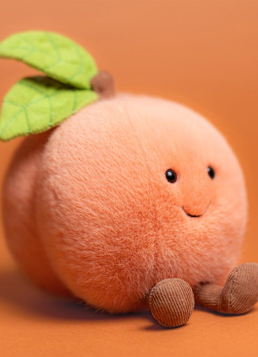 Jellycat Amuseables Peach knuffel 14 cm  - detail 3 orange