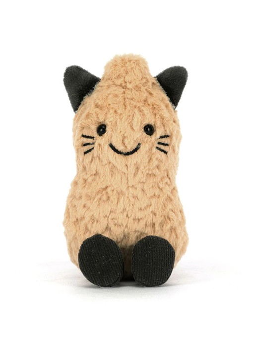 Jellycat Amuseables Peanut Cat Outfit knuffel 15 cm - detail 2 beige