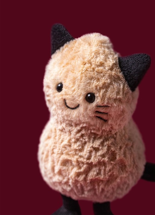 Jellycat Amuseables Peanut Cat Outfit knuffel 15 cm - detail 4 beige