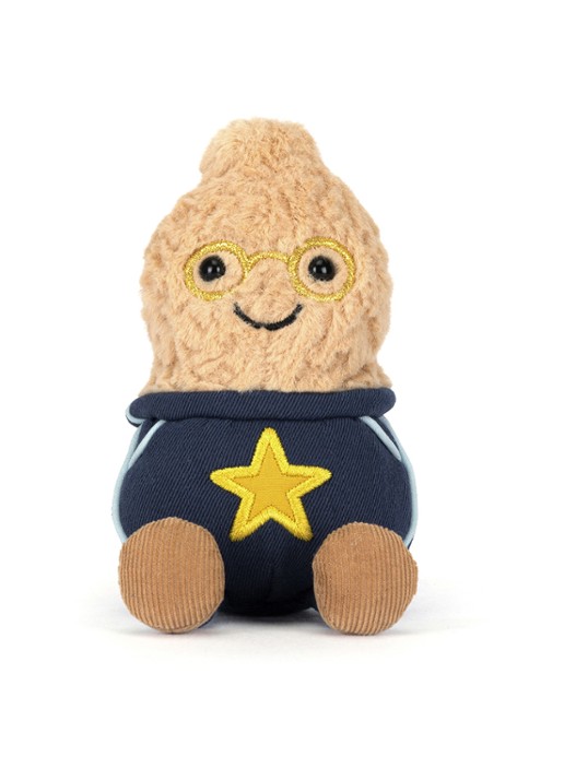 Jellycat Amuseables Peanut Star Student Outfit knuffel 15 cm  - detail 2 beige