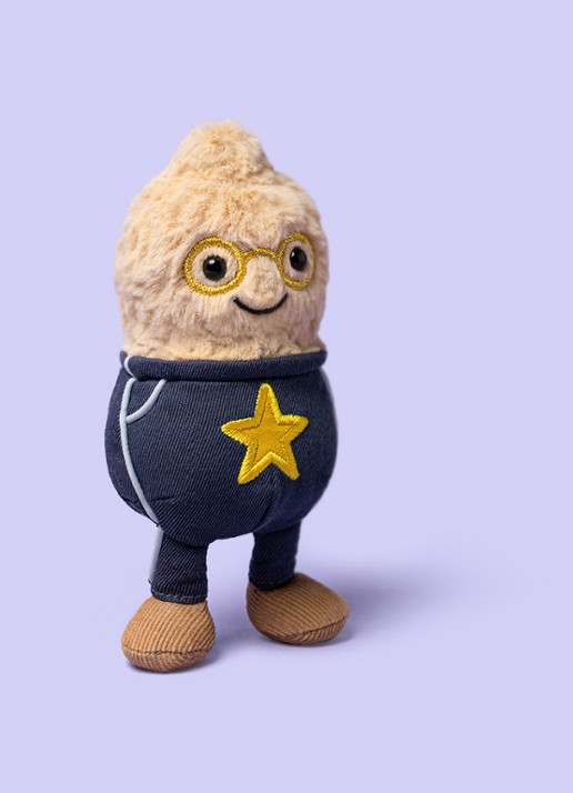 Jellycat Amuseables Peanut Star Student Outfit knuffel 15 cm  - detail 4 beige