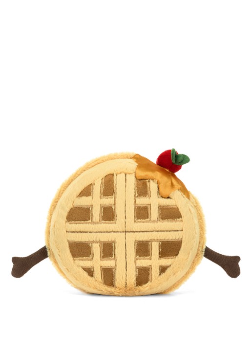 Jellycat Amuseables Rene Waffle knuffel 14 cm  - achterkant bruin