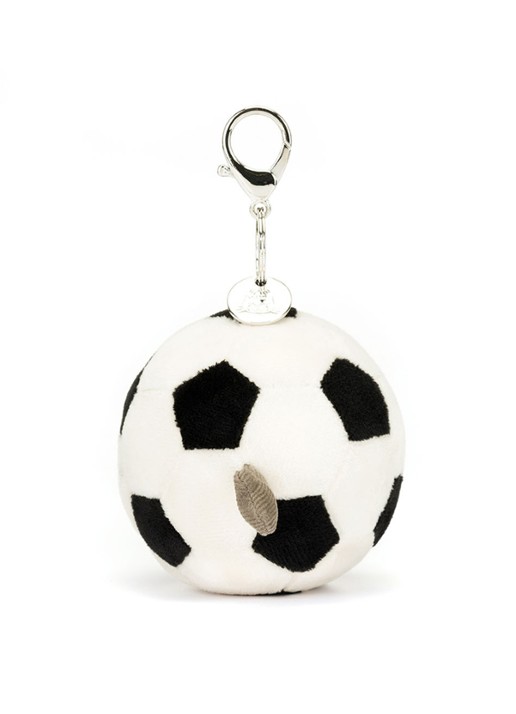 Jellycat Amuseables Sports Football Bag Charm tasbedel - achterkant 4 gebroken wit