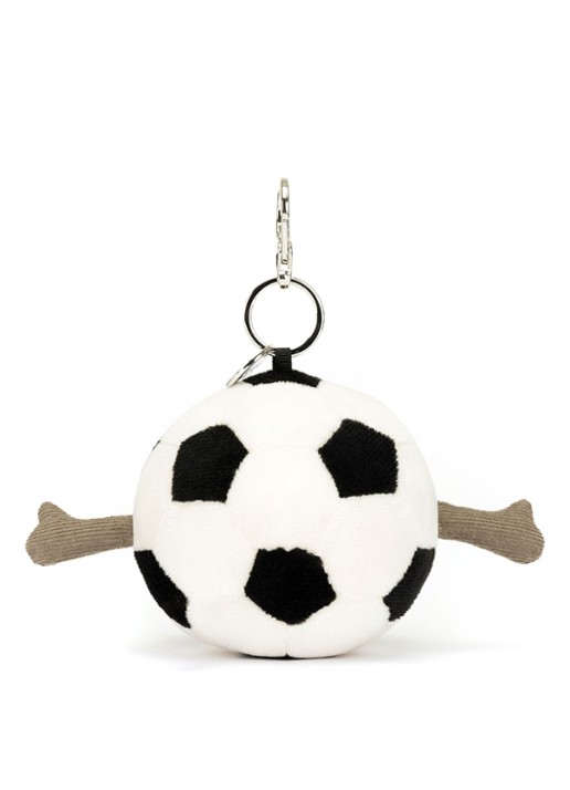 Jellycat Amuseables Sports Football Bag Charm tasbedel - detail 3 gebroken wit