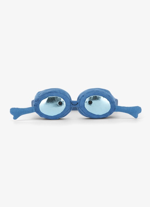 Jellycat Amuseables Sports Swimming Goggles knuffel 6 cm - voorkant 3 blauw