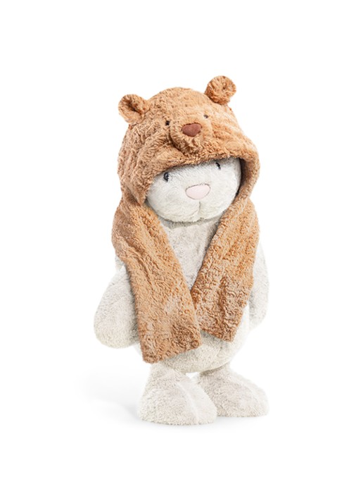Jellycat Bartholomew Bear Bundlesnug mutssjaal - detail 2 beige