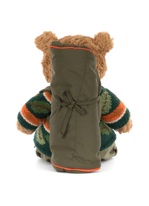 Jellycat Bartholomew Bear Hiking Outfit knuffel 22 cm - achterkant 8 beige