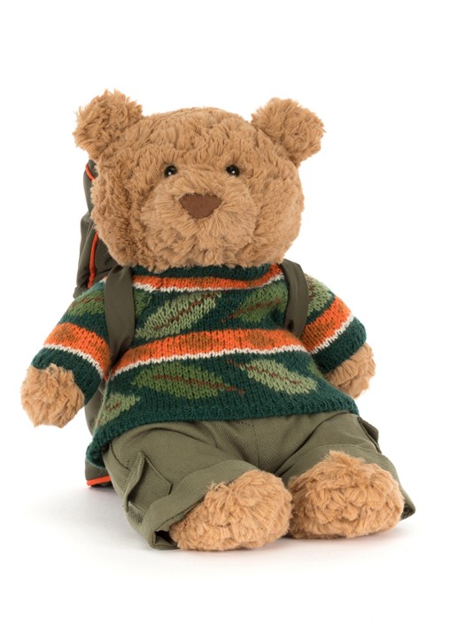 Jellycat Bartholomew Bear Hiking Outfit knuffel 22 cm