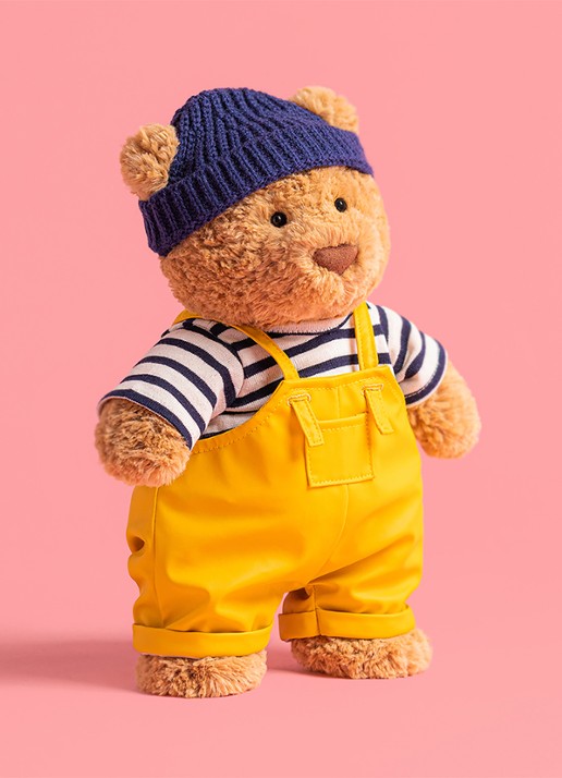 Jellycat Bartholomew Bear Seafarer Outfit knuffel 22 cm - voorkant 3 multicolor