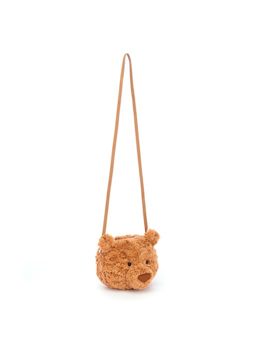 Jellycat Bartholowmew Bear knuffeltas 16 cm - voorkant 2 camel