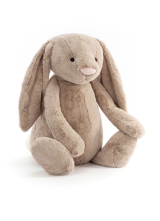 Jellycat Bashful Beige Bunny knuffel 31 cm  - voorkant 3 bruin