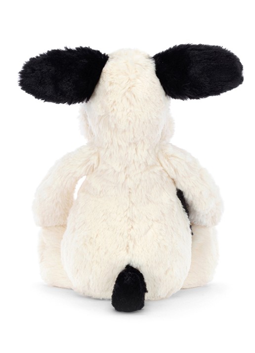 Jellycat Bashful Black & Cream Puppy knuffel 31 cm  - achterkant ivoor