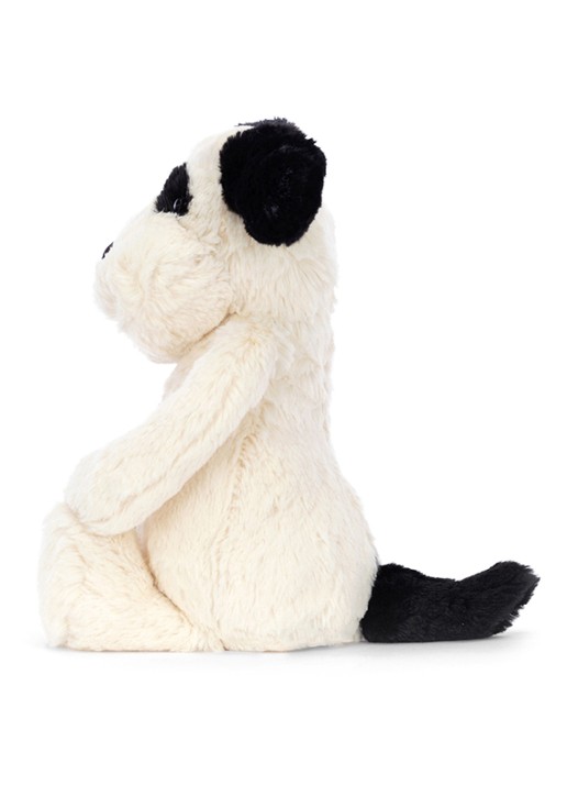 Jellycat Bashful Black & Cream Puppy knuffel 31 cm  - detail 2 ivoor