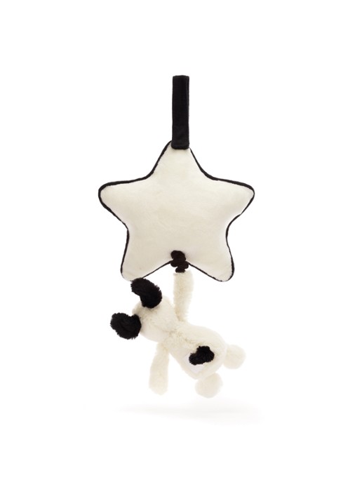 Jellycat Bashful Black & Cream Puppy Musical Pull knuffel 30 cm - achterkant 3 creme
