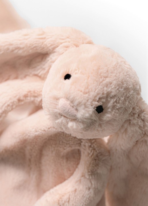 Jellycat Bashful Blush Bunny Blankie knuffeldoekje 56 cm - detail lichtroze