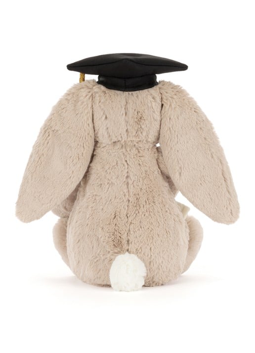 Jellycat Bashful Bunny Graduation Outfit knuffel 31 cm - achterkant 5 beige