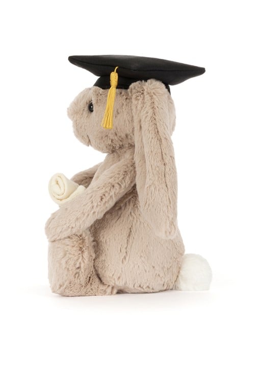 Jellycat Bashful Bunny Graduation Outfit knuffel 31 cm - detail 2 beige