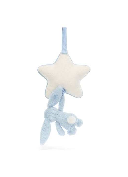 Jellycat Bashful Bunny Musical Pull muziekknuffel 30 cm - achterkant 5 lichtblauw
