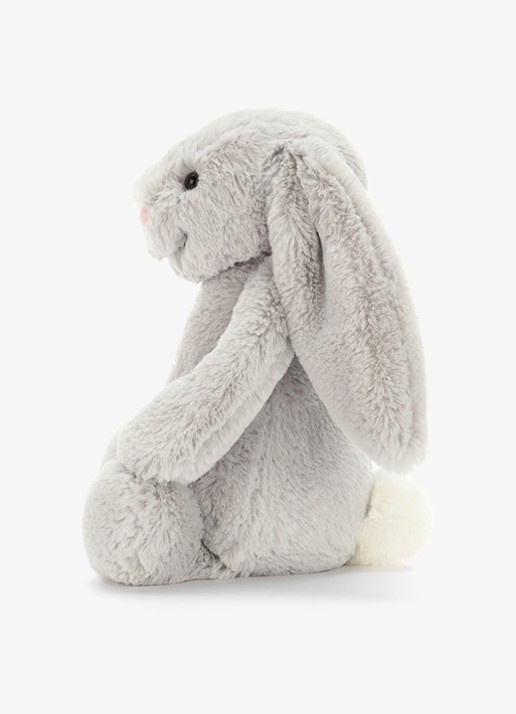 Jellycat Bashful Silver Bunny knuffel 31 cm - detail grijs