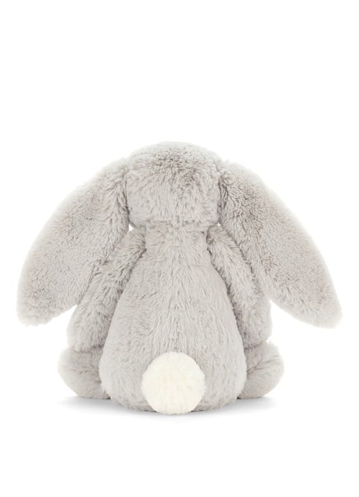 Jellycat Bashful Silver Bunny knuffel 31 cm - achterkant grijs