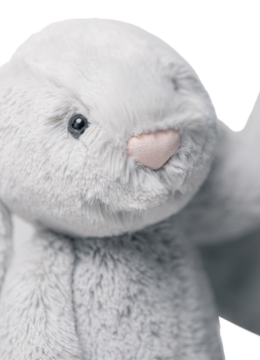 Jellycat Bashful Silver Bunny knuffel 31 cm - detail 2 grijs