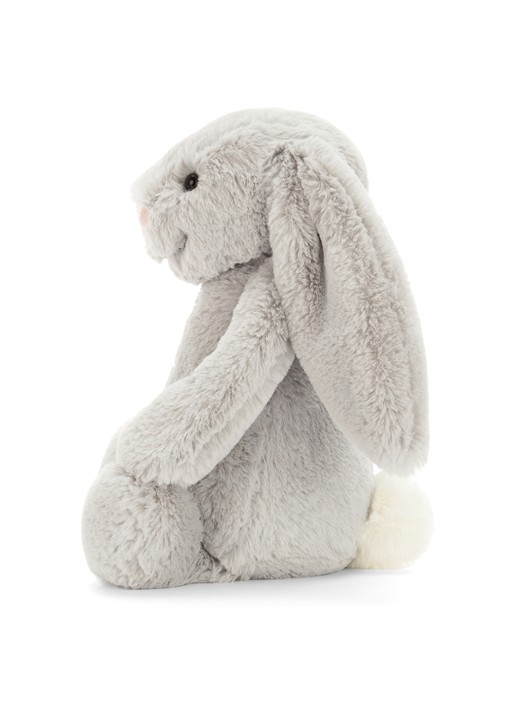Jellycat Bashful Silver Bunny knuffel 31 cm - detail 3 grijs