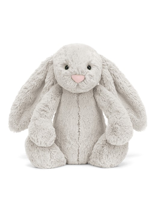 Jellycat Bashful Silver Bunny knuffel 31 cm - detail 4 grijs