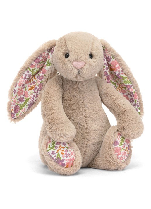 Jellycat Blossom Beige Bunny ‘Petal’ knuffel 18 cm - voorkant 4 beige