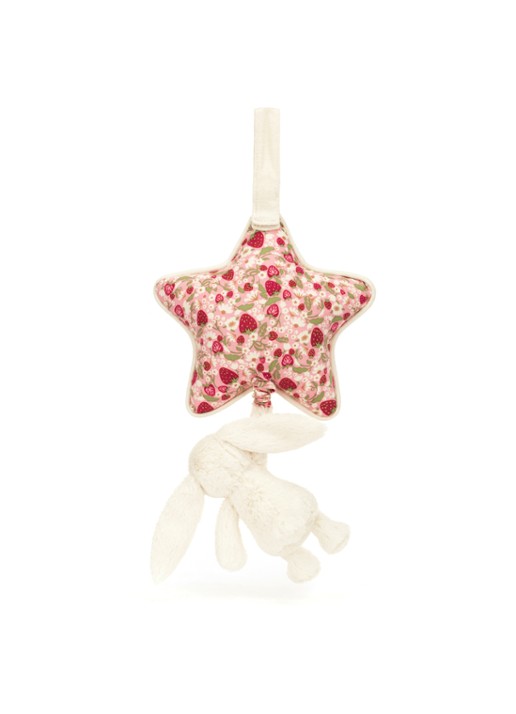 Jellycat Blossom Cream Bunny 'Berry' muziekknuffel 30 cm - achterkant roze
