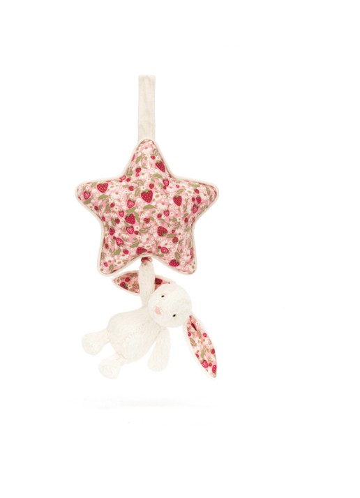 Jellycat Blossom Cream Bunny 'Berry' muziekknuffel 30 cm - detail 2 roze