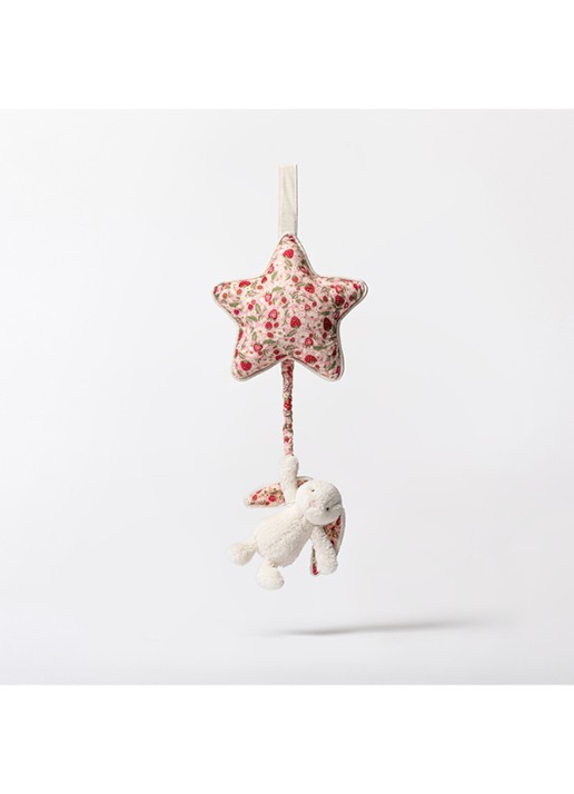Jellycat Blossom Cream Bunny 'Berry' muziekknuffel 30 cm - detail 6 roze