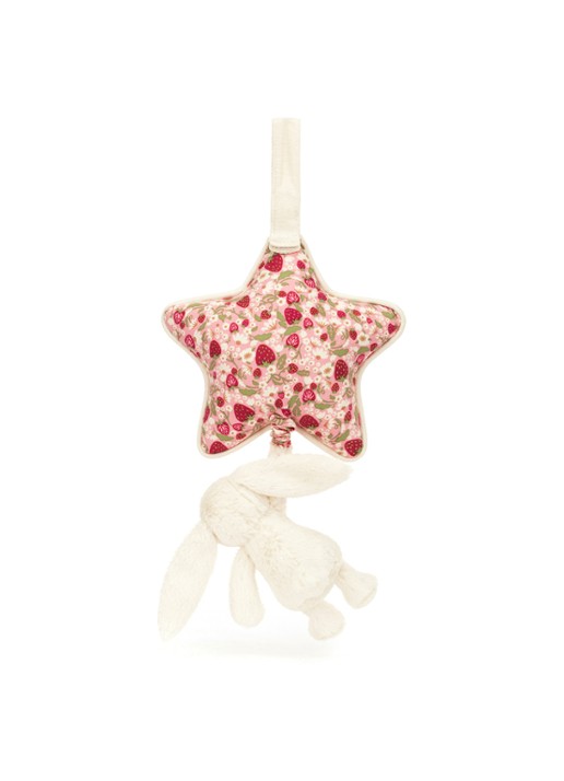 Jellycat Blossom Cream Bunny 'Berry' muziekknuffel 30 cm - achterkant roze