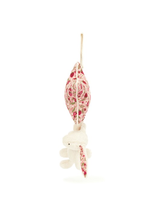 Jellycat Blossom Cream Bunny 'Berry' muziekknuffel 30 cm - detail 2 roze