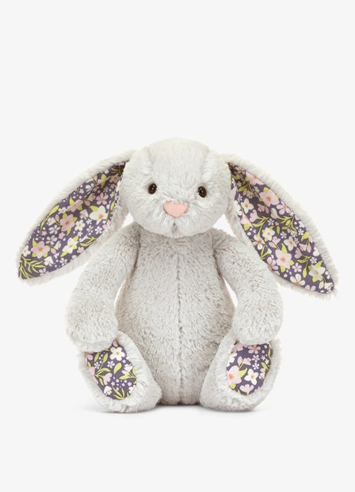 Jellycat Blossom Silver Bunny 'Bloom' knuffel 18 cm  - voorkant 3 multicolor