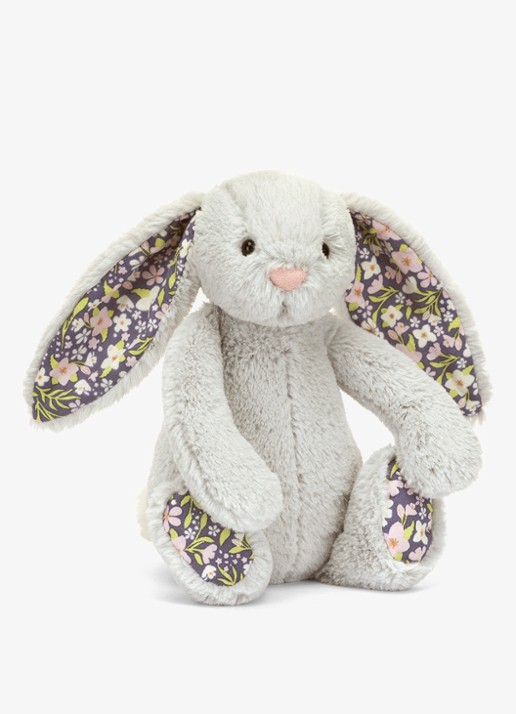 Jellycat Blossom Silver Bunny 'Bloom' knuffel 18 cm  - voorkant 4 multicolor
