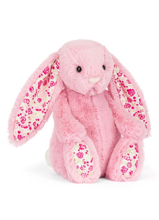 Jellycat Blushkin Blossom Luxe Bunny knuffel 31 cm - voorkant roze