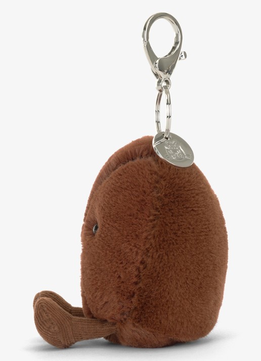 Jellycat Coffee Bean Bag Charm tasbedel - achterkant bruin