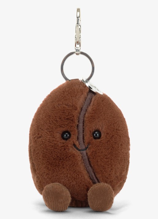 Jellycat Coffee Bean Bag Charm tasbedel - voorkant 5 bruin