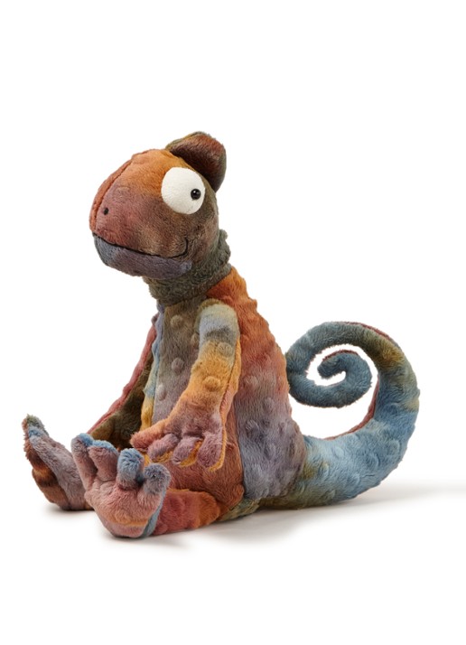 Jellycat Colin Chameleon knuffel  - voorkant bruin