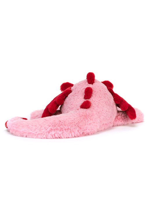 Jellycat Draak Knuffel 12 cm - achterkant roze