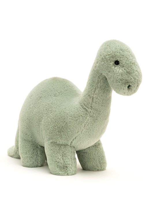 Jellycat Fossilly Brontosaurus knuffel 26 cm - voorkant mint