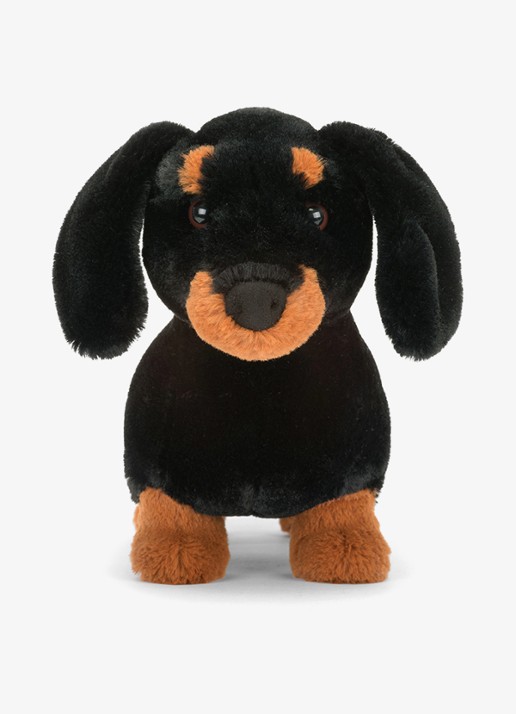 Jellycat Freddie Teckel knuffel 17 cm - voorkant 2 zwart