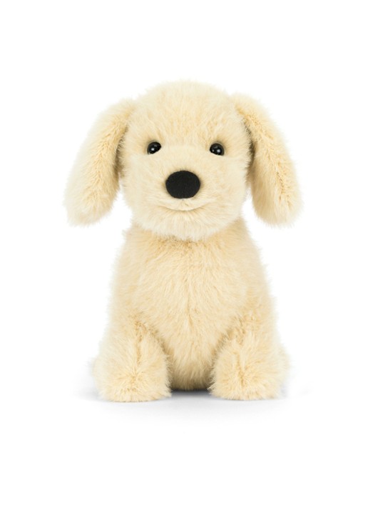 Jellycat Golden Puppy knuffel 21 cm  - voorkant beige