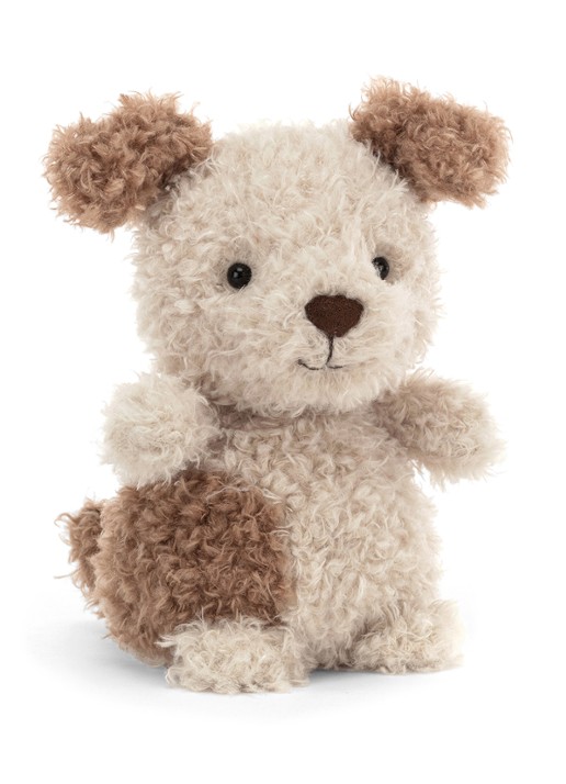 Jellycat Little Pup knuffel 18 cm  - voorkant beige