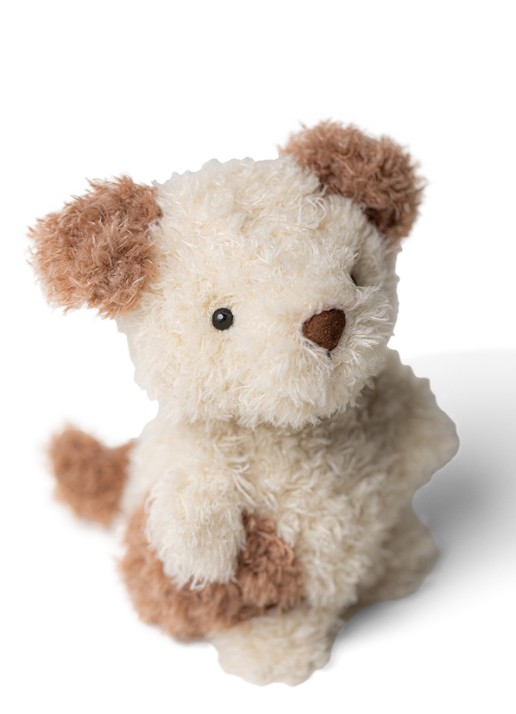 Jellycat Little Pup knuffel 18 cm  - voorkant 2 beige