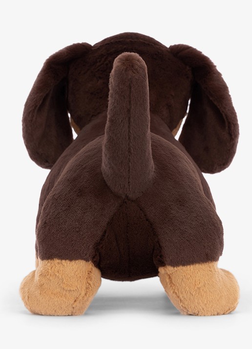 Jellycat Otto Sausage Dog knuffel 19 cm - achterkant 3 multicolor