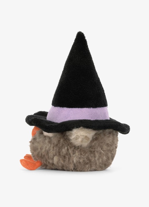 Jellycat Owl in Hat knuffel 17 cm - detail 2 grijs