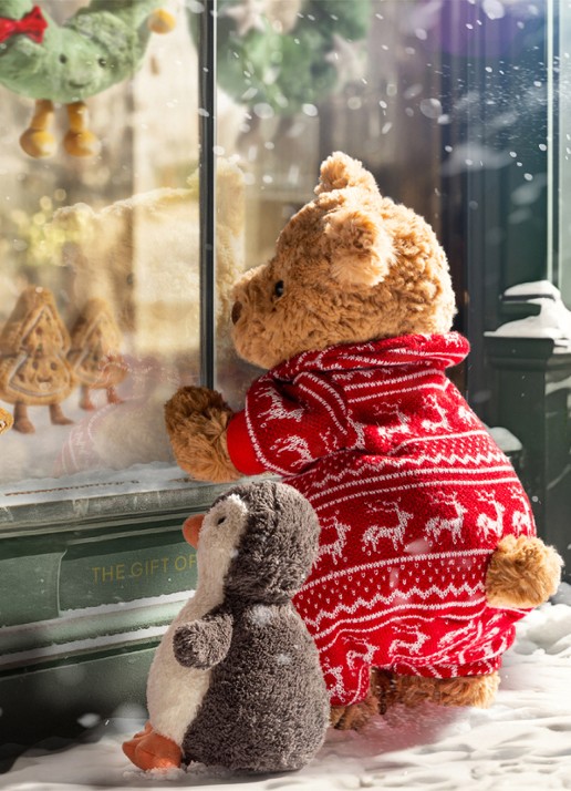 Jellycat Peanut Penguin knuffel 24 cm - voorkant 4 antraciet