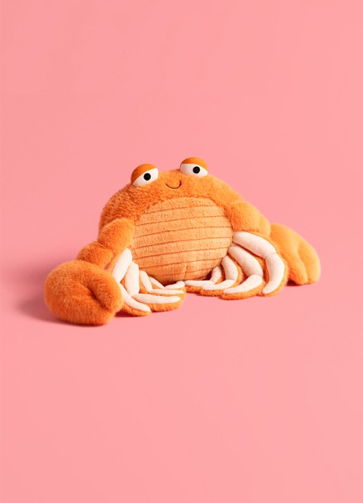 Jellycat Pinchsnap Crab knuffel 17 cm - voorkant 2 multicolor